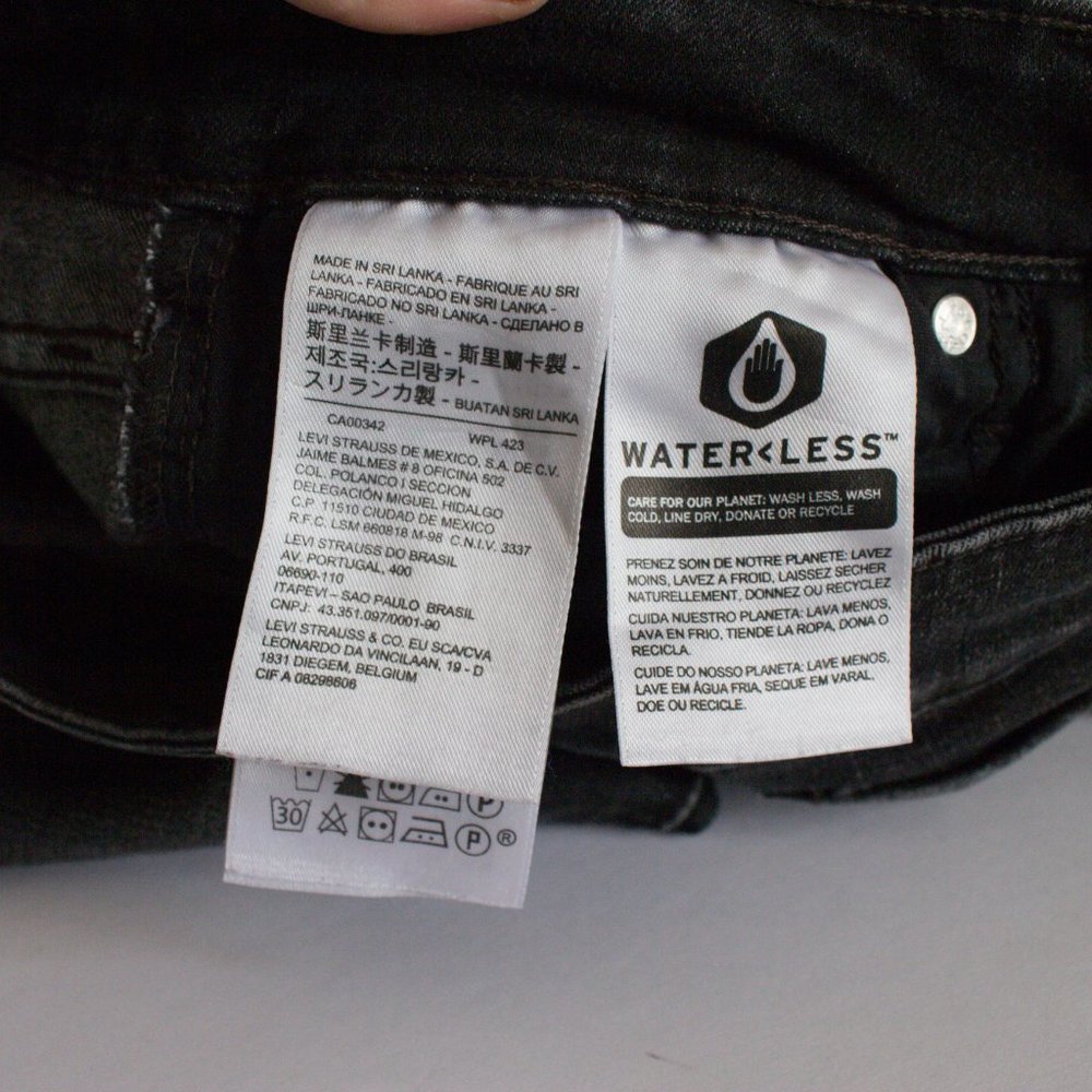 Levis 28x30 721 High Rise Skinny Black/Gray Jeans Dark Wash Soft Jeans - Picture 8 of 11